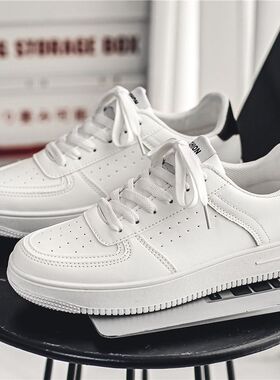 小白鞋男秋季透气青少年休闲百搭男鞋2025新款学生纯白色运动板鞋