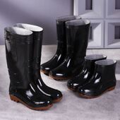 耐磨防水雨鞋 男耐酸碱高筒工作雨靴防滑劳保胶靴厨房洗车工地水靴