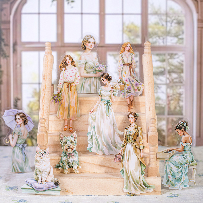 浪漫的田园生活人物造景贴纸