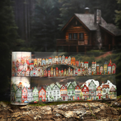 古怪 饰场景手账贴画diy 房子房屋造景PET胶带长循环素材拼贴装