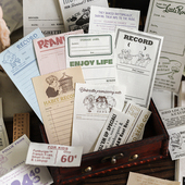 切尔莎日记可撕复古长条便签本英文手撕手账拼贴装 饰背景打底拼贴