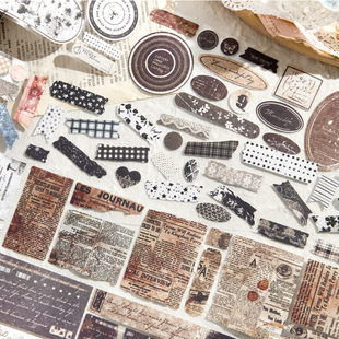 少女的旁白诗超长循环模切胶带手账拼贴复古字素标签手帐装饰贴画