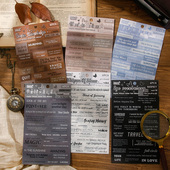 英文絮语平张PET贴纸复古模切手账拼贴简约ins风素材基础装 饰diy