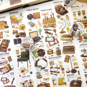 美好 事物PET胶带咖啡书信日常手帐装 饰拼贴画防水复古自粘贴纸