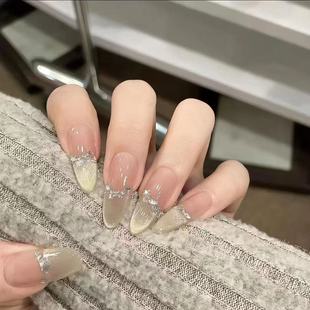 【北极星】纯手工穿戴甲高级感ins风美甲新款裸色猫眼星星美甲