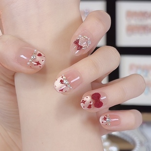 【新年结】纯手工穿戴甲秋冬新款带钻美甲显白高级感