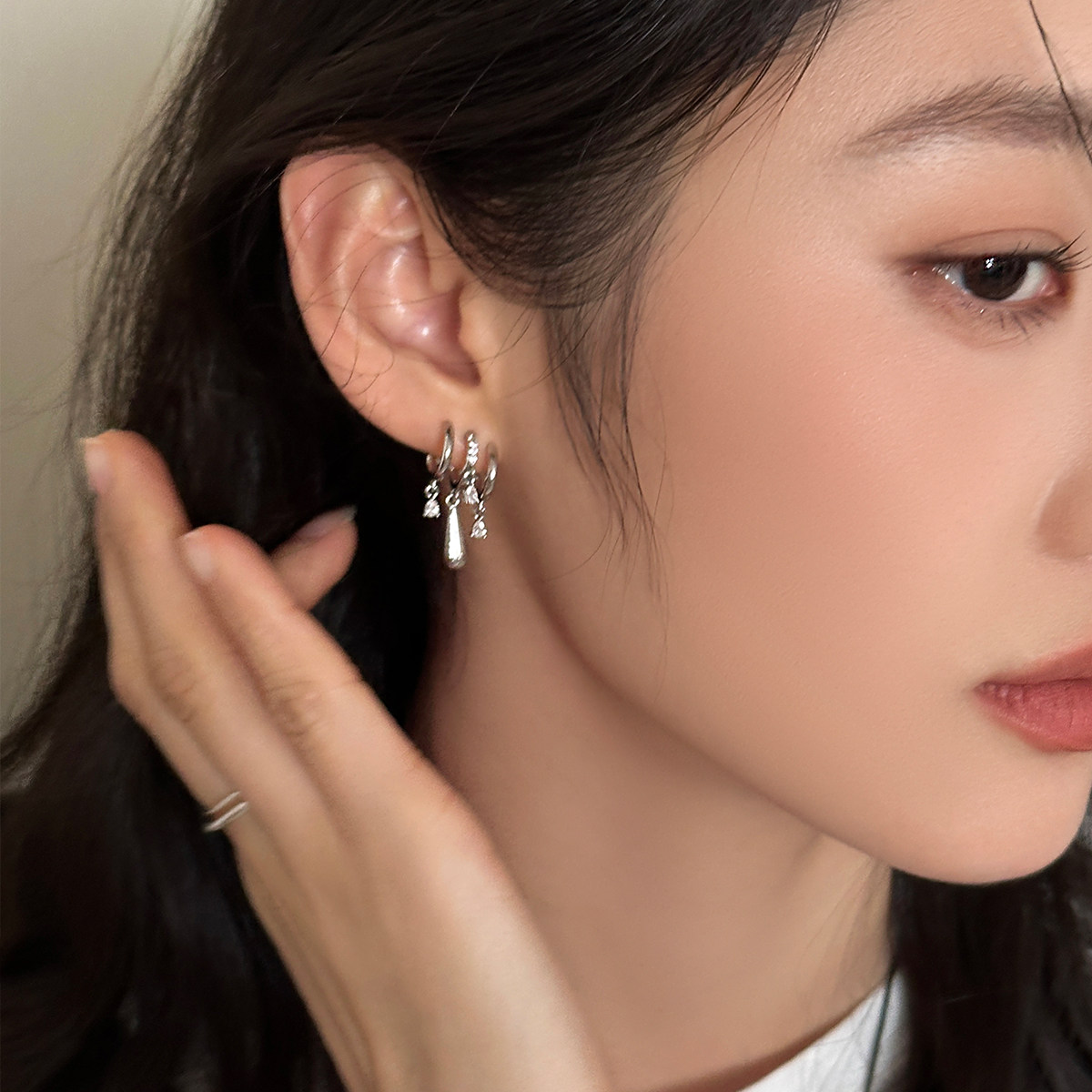 水滴十字架吊坠耳环高级感爆闪钻锆石耳圈小众独特耳饰耳钉酷帅女,饰品/流行首饰/时尚饰品新,耳钉,淘宝优惠券,粉丝福利购,淘宝优惠卷