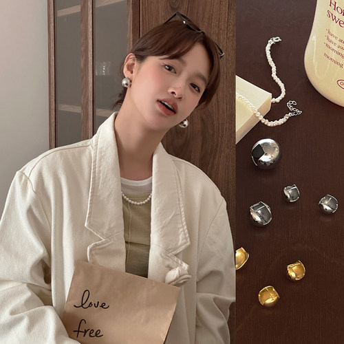 金属圆球耳环2026新款爆款耳钉