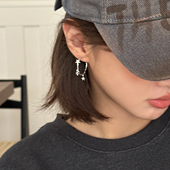星星大耳圈女小众设计感高级2025新款 圆耳环耳扣银针耳钉耳饰 爆款