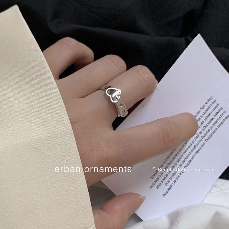 ins戒指环女纯银小众设计感韩网