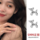 999足银气球狗耳钉新款 纯银耳环小众设计感高级银耳饰女 2025爆款