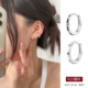 素圈耳环高级感轻奢耳圈小众设计耳钉女纯银针耳骨钉睡觉免摘耳饰