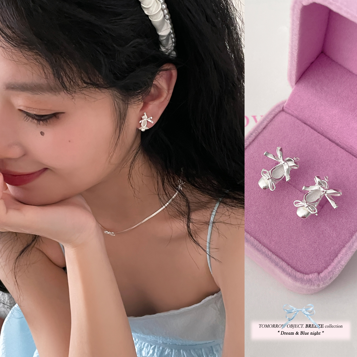 芭蕾舞鞋耳钉女纯银针耳环