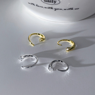细圈环形耳钉高级感小众设计感耳饰2025新款爆款独特耳骨钉耳环女