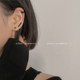 不对称耳饰高级感黑色纯银耳环女特别设计感小众2025年新款 潮耳钉