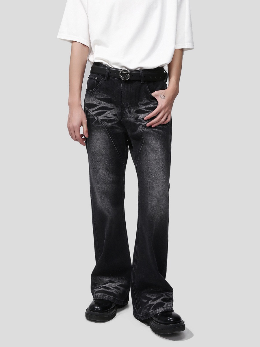 2023秋款新品美式复古cleanfit设计感水洗牛仔裤