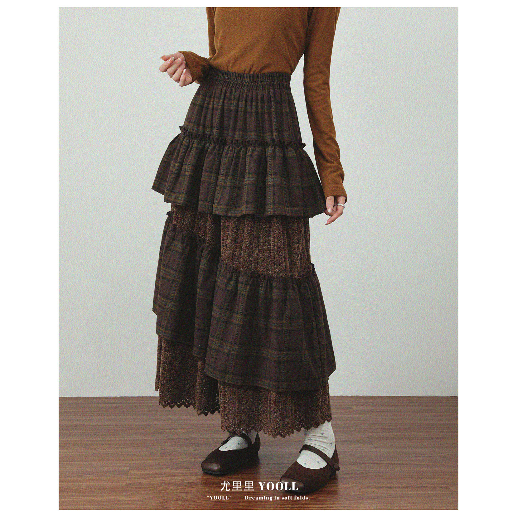 大码半身裙冬季新款复古格纹不规则长裙胖MM收身显瘦拼接不规则裙,女装/女士精品,大码半身裙,淘宝优惠券,粉丝福利购,淘宝优惠卷