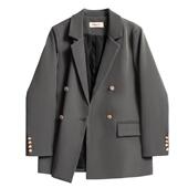 宽松大码 外套女春秋高级感韩版 oversize休闲小个子西服装 灰色西装