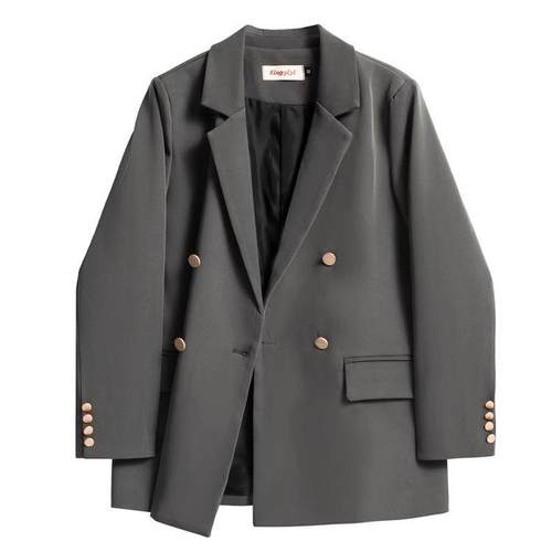 灰色西装外套女春秋高级感西服装