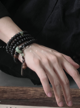 【小葫渡虚舟】寻宝手作原创设计紫金钵盂菩提老山檀沉香文玩手串