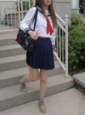 日系水手服长袖纯棉上衣