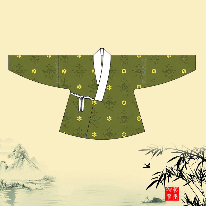 复原明制汉服对穿交弓袋袖对交穿裁剪1：1图纸样板打版型 手工DIY