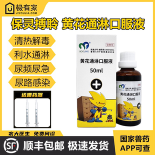 保灵搏聆黄花通淋口服液宠物尿路感染犬热淋证尿频尿急痛利水膀胱