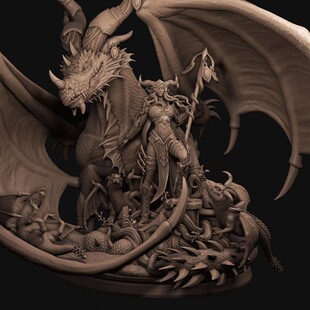 阿莱克丝塔萨红龙女王Alexstrasza魔兽世界 3D打印模型stl文件
