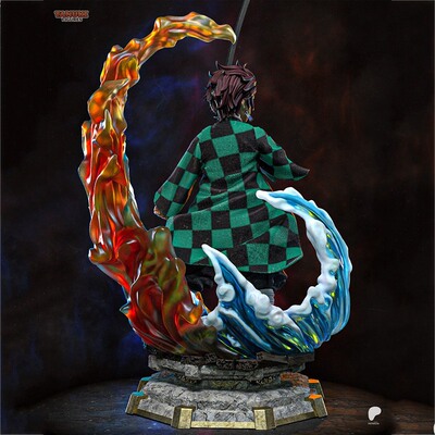 灶门炭治郎鬼灭之刃3D打印模型STL文件素材高精度已分体