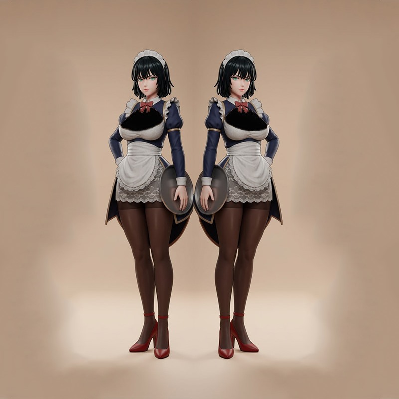 一拳超人整体文件吹雪女仆 3D打印模型STL文件素材高精度