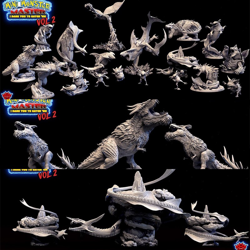 奇幻迷你怪物大师3D打印模型STL文件素材高精度桌游战旗