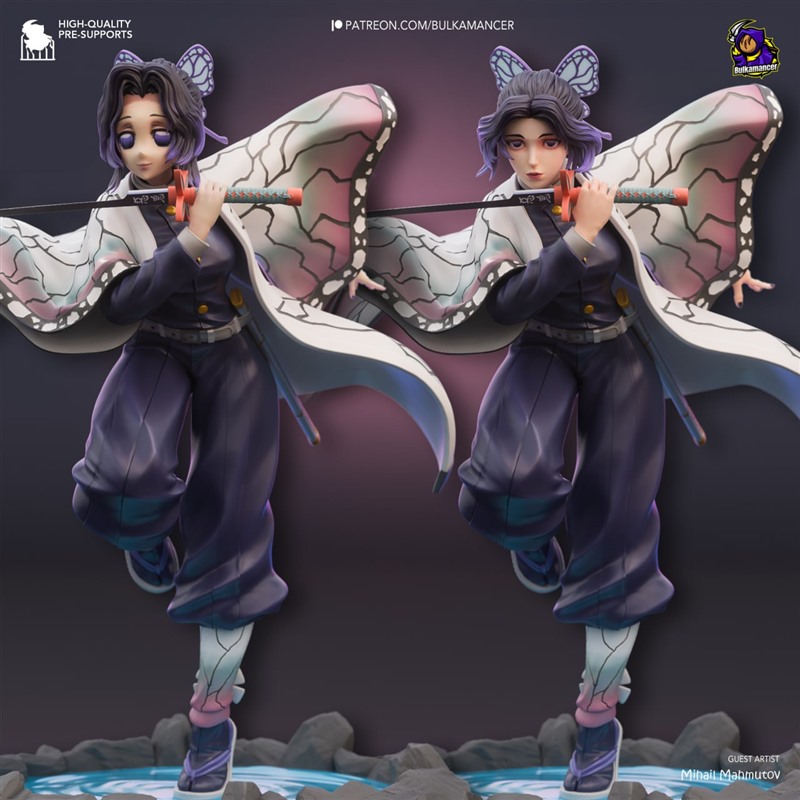 鬼灭之刃蝴蝶忍布尔卡法师 3D打印模型STL文件素材高精度