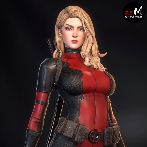 女版死侍Lady Deadpool旺达威尔逊3d打印模型stl图纸文件素材高精