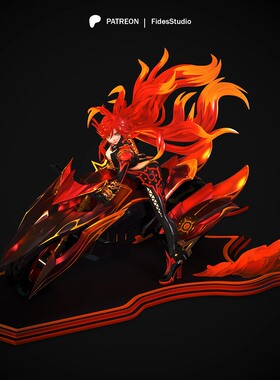 玛薇卡Mavuika火神原神3d打印模型stl图纸文件素材火焰执政官