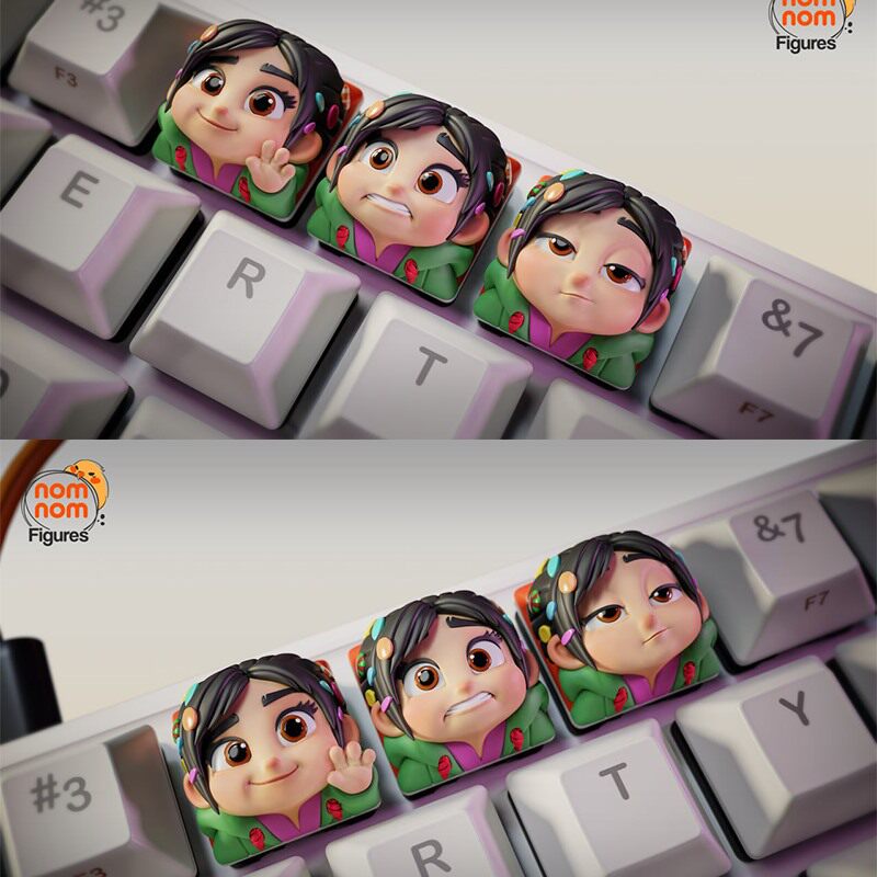 无敌破坏王云妮露冯甜彩键盘帽3D打印模型STL文件素材高精度