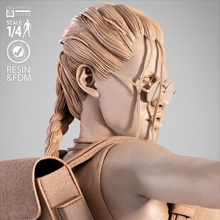 古墓丽影劳拉克劳馥半身胸像3D打印模型STL文件素材高精度已分体