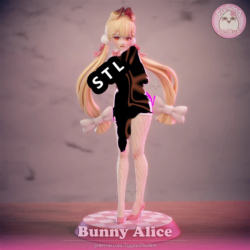 绝区零爱丽丝兔女郎3D打印模型STL文件素材高精度双体版
