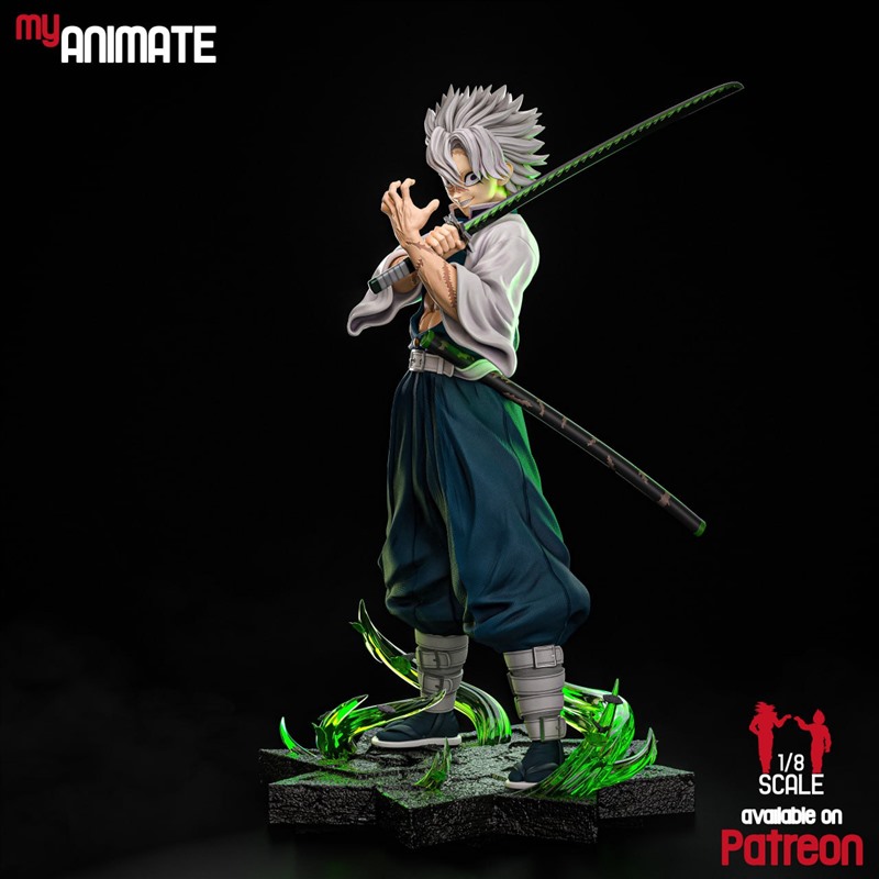 不死川实弥鬼灭之刃3D打印模型STL文件素材高精度图纸素材