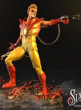 X战警Pyro火人3D打印模型STL文件素材高精度已分体