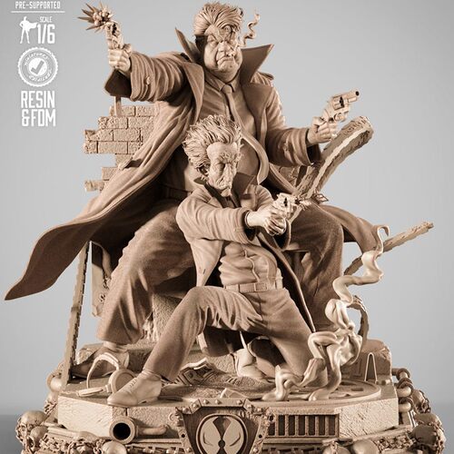 战锤40K狂暴战士萨姆Sam崔奇双人3D打印模型STL文件素材高精度