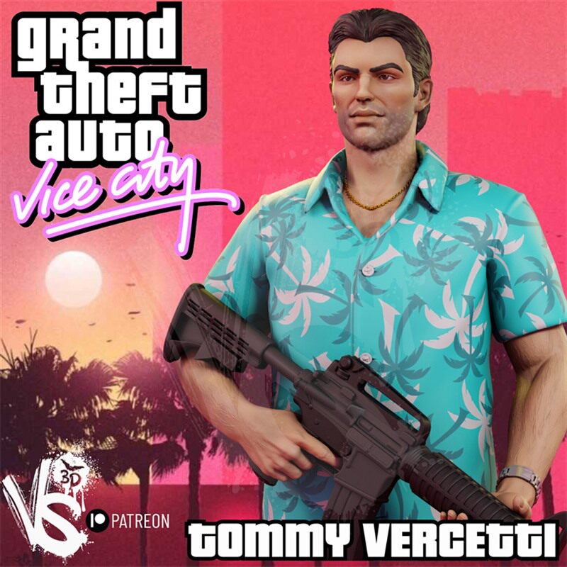 汤米Tommy Vercetti汤玛斯侠盗猎车手3D打印模型STL文件数据高精