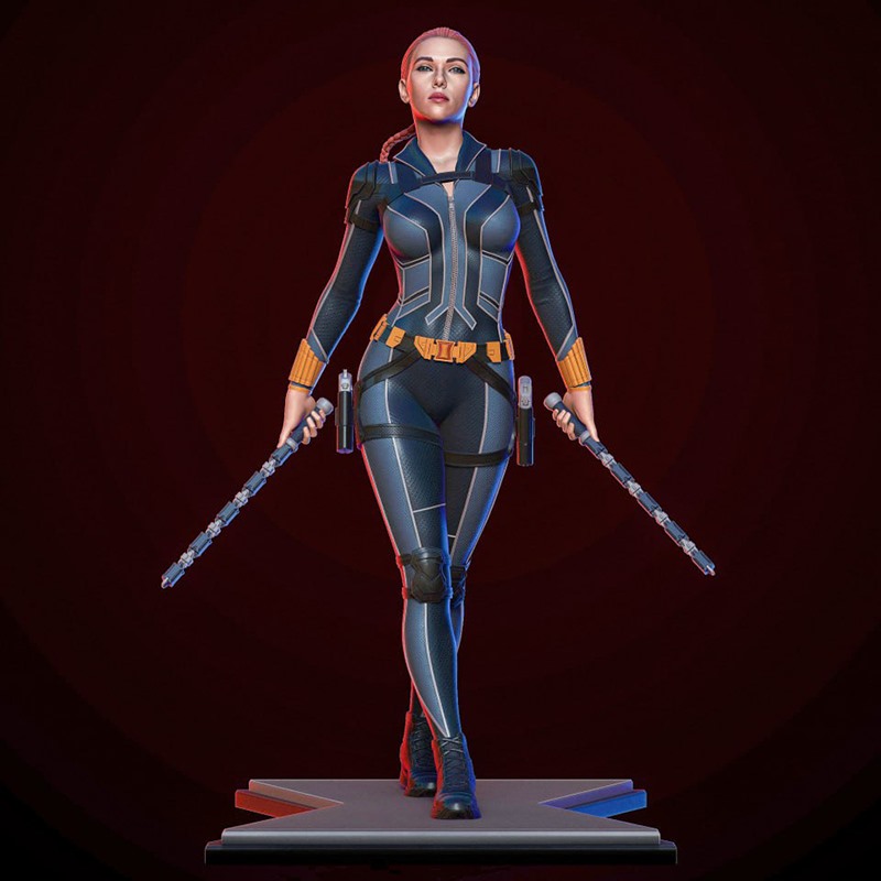 漫威宇宙黑寡妇娜塔莎罗曼诺夫3D打印模型STL文件素材高精度分体