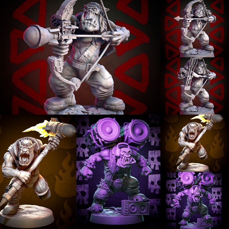 特战小队爆破专家兽人特种兵3D打印模型STL文件素材高精度