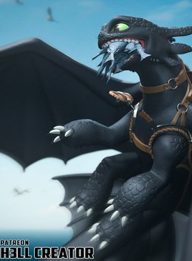 驯龙高手Toothless无牙仔3D打印模型STL文件素材高精度图纸