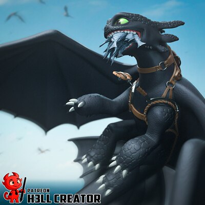 驯龙高手Toothless无牙仔3D打印模型STL文件素材高精度图纸