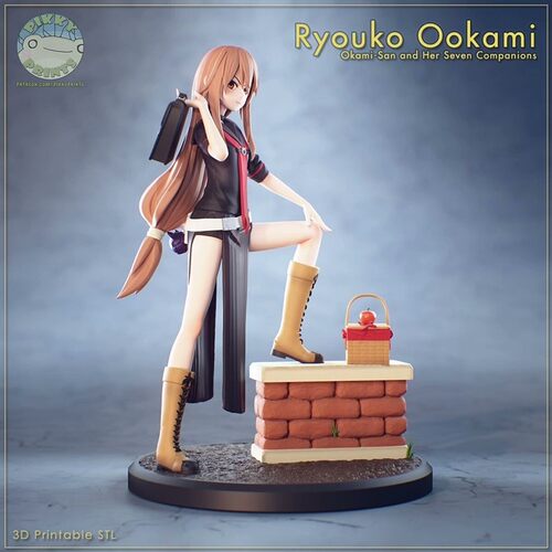 大神凉子Ryouko Okami狂乱家族日记3D打印模型STL文件素材高精度