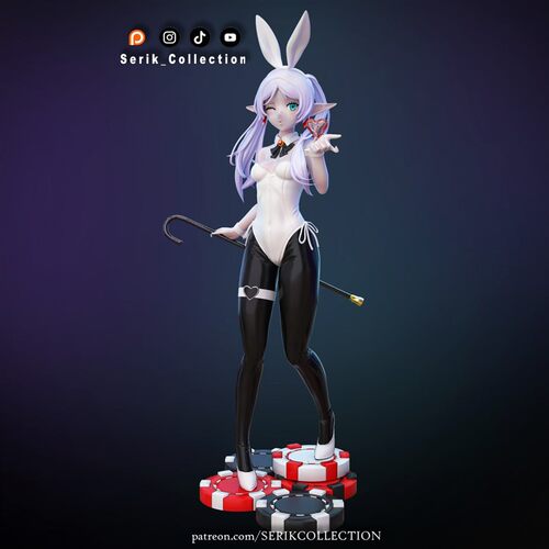 二次元葬送的芙莉莲兔女郎版3D打印模型STL文件素材高精度已分体