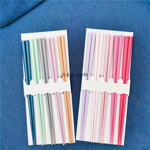 现货 日本制 Francfranc天然木材 马卡龙粉色 筷子 5双 可洗碗机