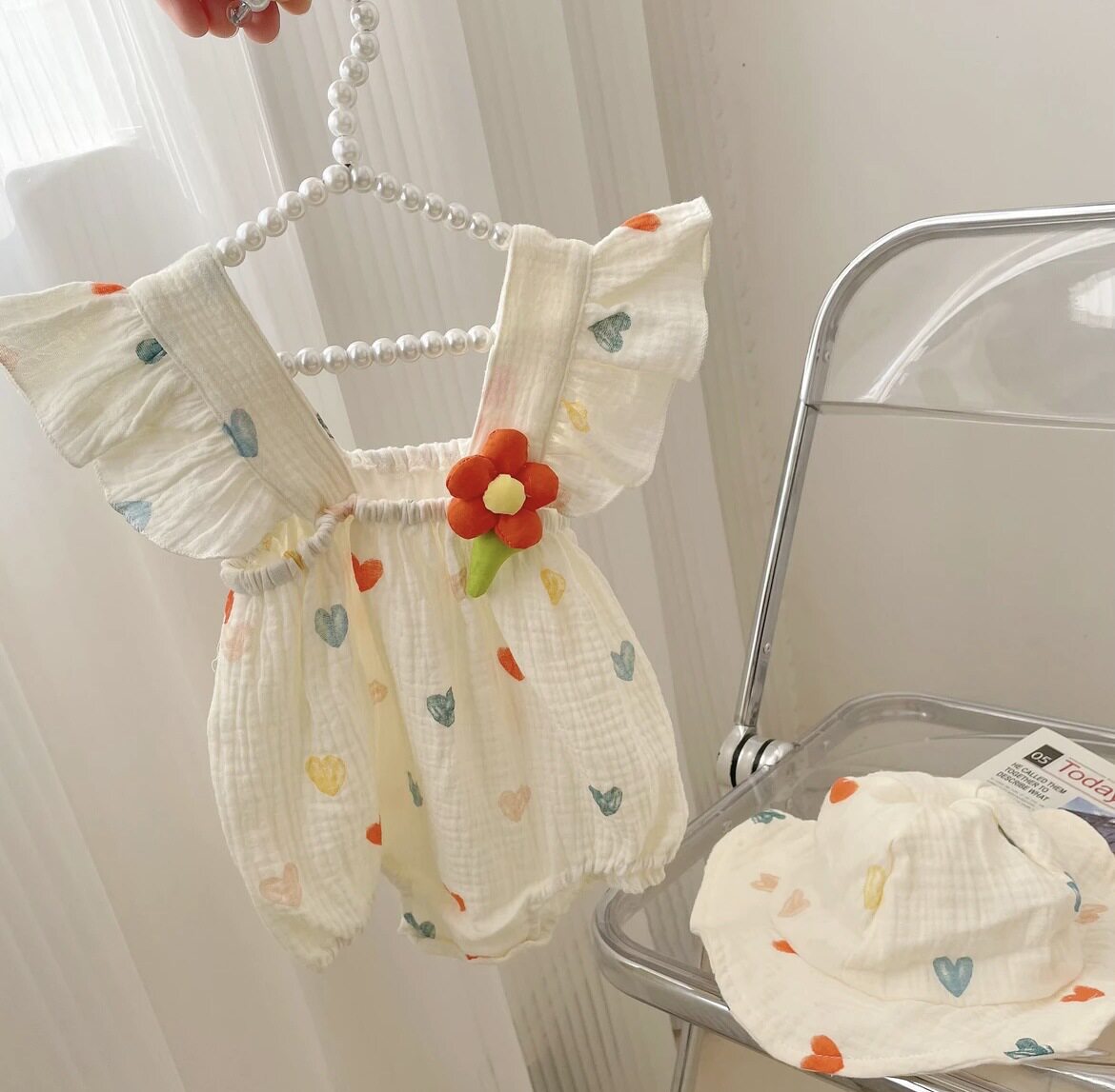 BABY CLOTHES SUMMER CLOTHES NEWBORN BABY GIRL BAG FART CLOTHES PRINCESS FULL MOON HUNDRED DAYS HA CLOTHES SUMMER THIN COTTON