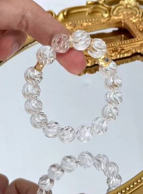 天然白水晶手串男女款扭转乾坤手链转运珠本命年礼物